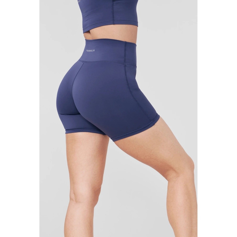 YoungLA Level Up W109 Blue High Waist Large Biker Shorts Women's Activewear